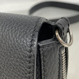 【6kd3710】フェンディ ショルダーバッグ レザー ブラック シルバー金具【中古】メンズ