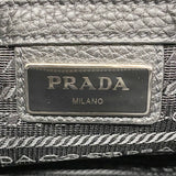 【6kd3738】プラダ ショルダーバッグ ヴィッテロシティ レザー ブラック シルバー金具【中古】メンズ