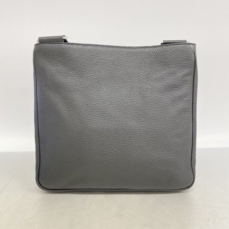 【6kd3738】プラダ ショルダーバッグ ヴィッテロシティ レザー ブラック シルバー金具【中古】メンズ