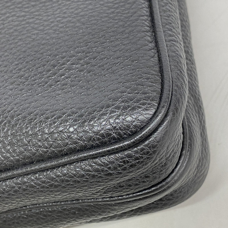 【6kd3738】プラダ ショルダーバッグ ヴィッテロシティ レザー ブラック シルバー金具【中古】メンズ