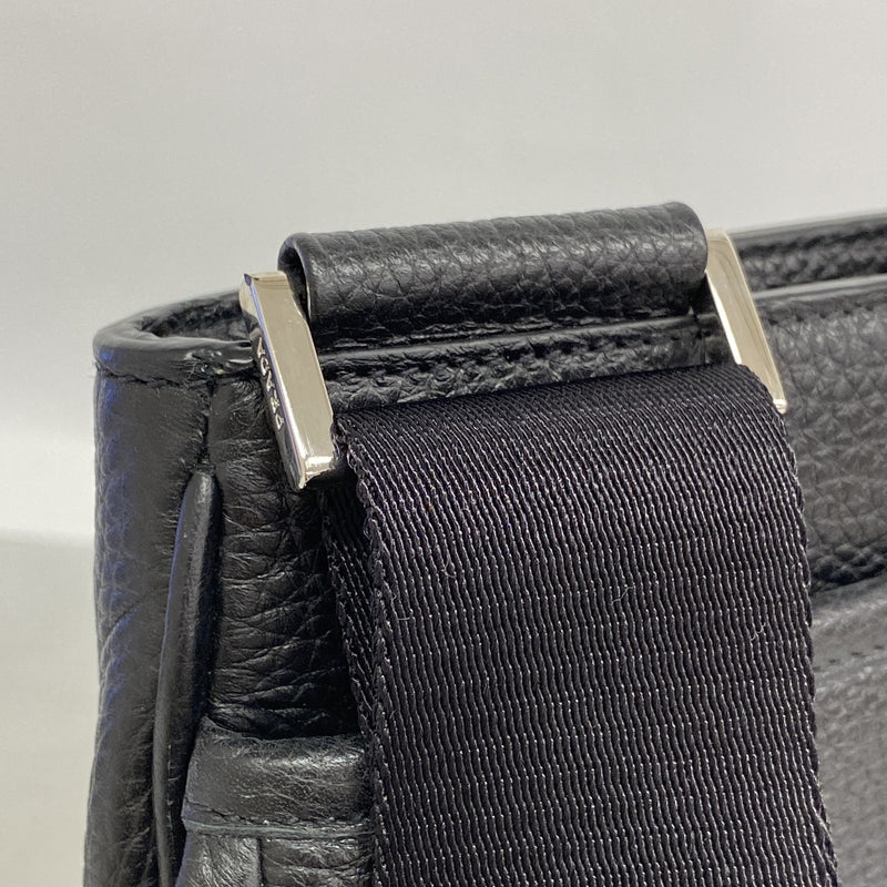 【6kd3738】プラダ ショルダーバッグ ヴィッテロシティ レザー ブラック シルバー金具【中古】メンズ