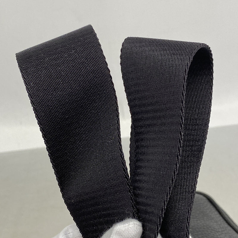 【6kd3738】プラダ ショルダーバッグ ヴィッテロシティ レザー ブラック シルバー金具【中古】メンズ