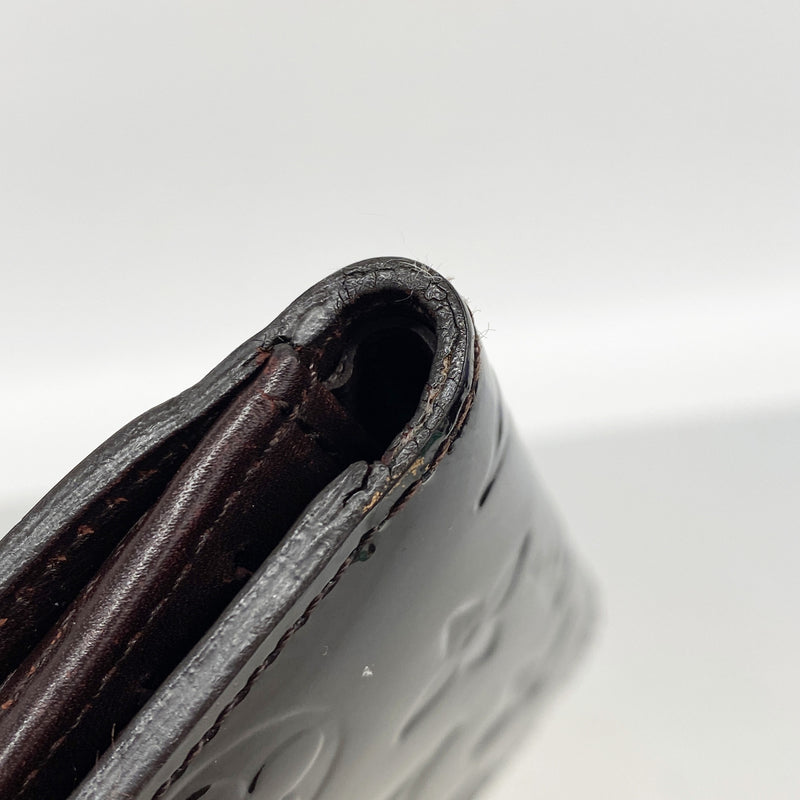 【6kd3756】ルイヴィトン 三つ折り財布 ヴェルニ ポルトモネビエカルトクレディ M93523 アマラント【中古】レディース