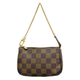 【6kd3786】ルイヴィトン ポーチ ダミエ ミニポシェットアクセソワール N58009 エベヌ【中古】レディース