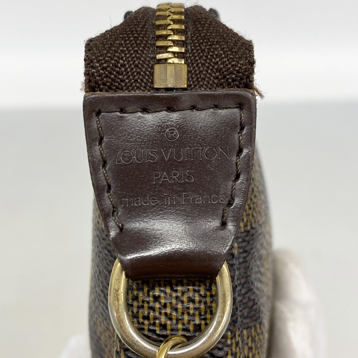 【6kd3786】ルイヴィトン ポーチ ダミエ ミニポシェットアクセソワール N58009 エベヌ【中古】レディース