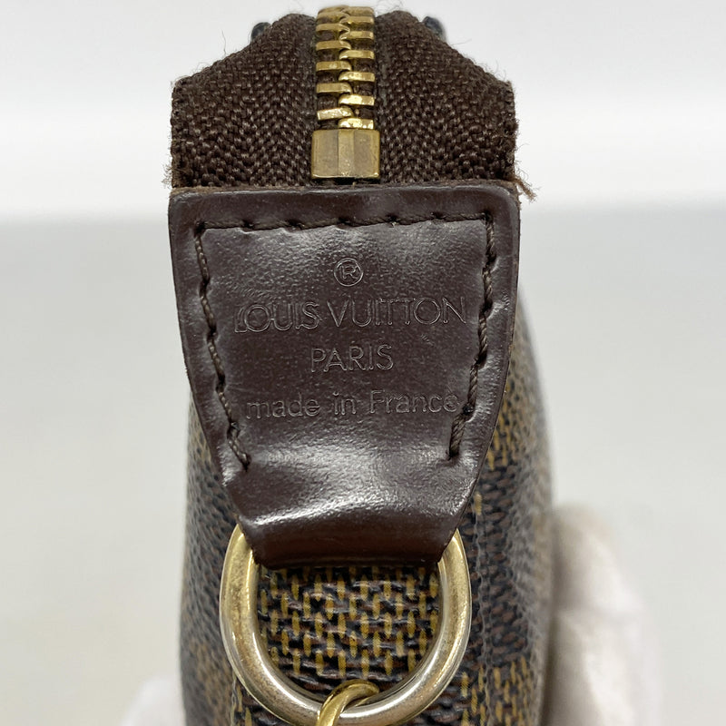 【6kd3786】ルイヴィトン ポーチ ダミエ ミニポシェットアクセソワール N58009 エベヌ【中古】レディース