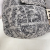 【6kd3788】フェンディ ハンドバッグ ズッカ マンマバケット ウール グレー シルバー金具【中古】レディース