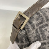 【6kd3788】フェンディ ハンドバッグ ズッカ マンマバケット ウール グレー シルバー金具【中古】レディース