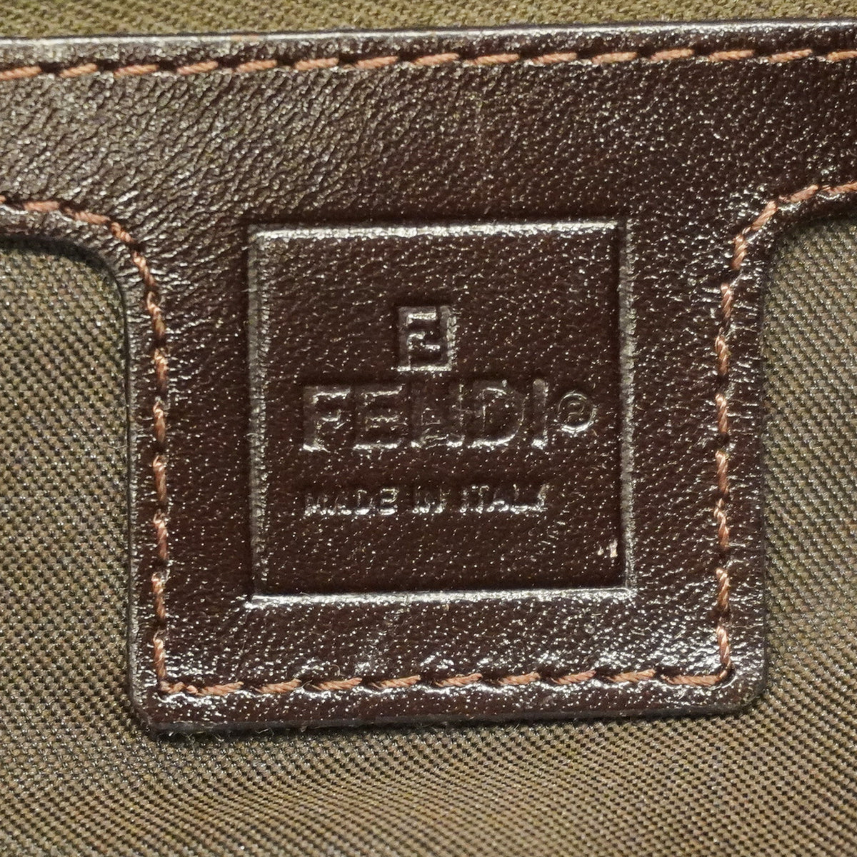 【6kd3808】フェンディ ハンドバッグ ズッカ ナイロンキャンバス ブラウン シルバー金具【中古】レディース