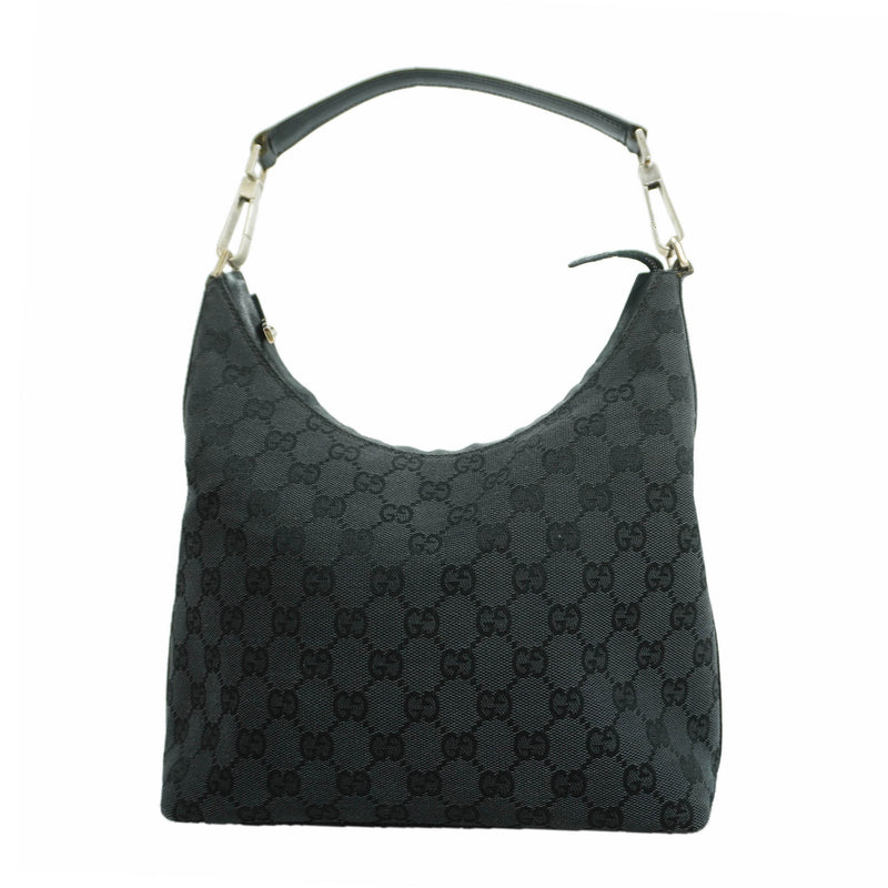 【6kd3827】グッチ ハンドバッグ GGキャンバス 000 0602 キャンバス ブラック シルバー金具【中古】レディース