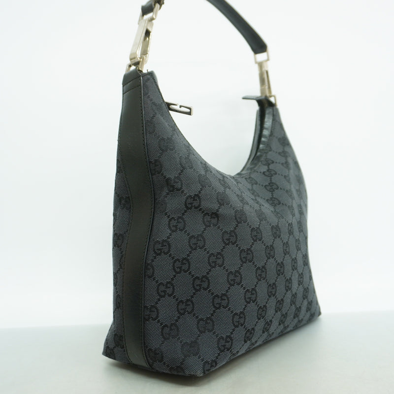 【6kd3827】グッチ ハンドバッグ GGキャンバス 000 0602 キャンバス ブラック シルバー金具【中古】レディース