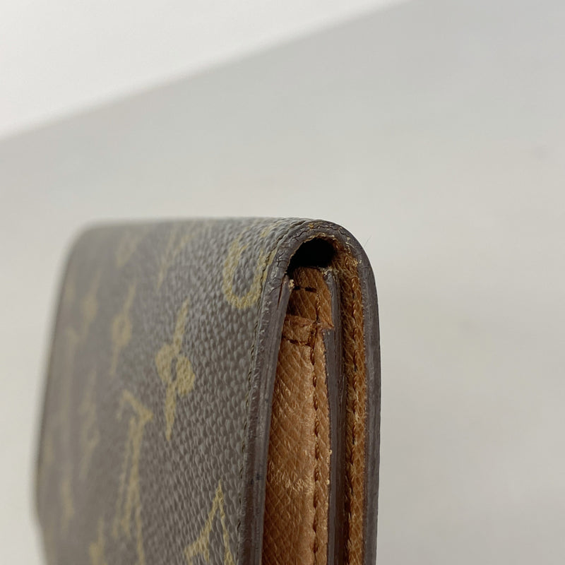 【6kd3847】ルイヴィトン 長札入れ モノグラム ポルトサークルバイフォールド M61820 ブラウン【中古】レディース