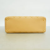 【6kd3874】シャネル トートバッグ ワイルドステッチ ラムスキン ベージュ ゴールド金具【中古】レディース