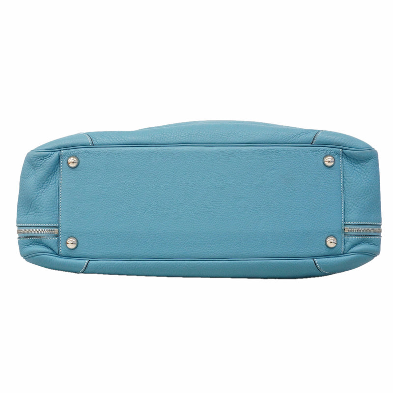 【6kd3877】エルメス ボストンバッグ ヴィクトリア50 トリヨンクレマンス ブルージーン シルバー金具 □C刻印【中古】メンズ レディース ユニセックス