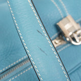 【6kd3877】エルメス ボストンバッグ ヴィクトリア50 トリヨンクレマンス ブルージーン シルバー金具 □C刻印【中古】メンズ レディース ユニセックス