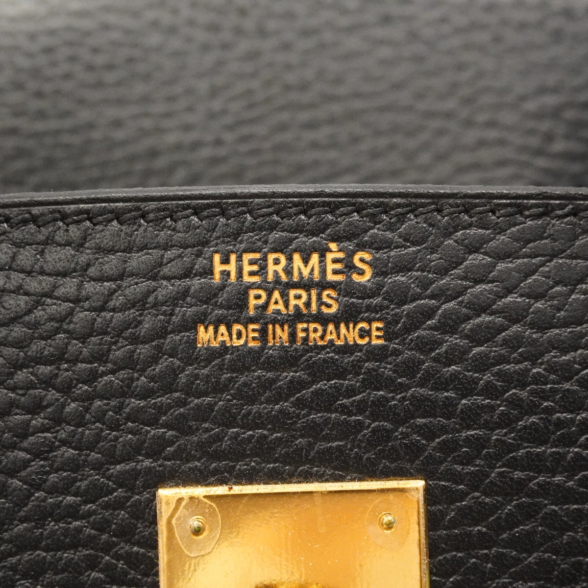 【6kd3878】エルメス ハンドバッグ バーキン35 アルデンヌ ブラック ゴールド金具 □G刻印【中古】レディース