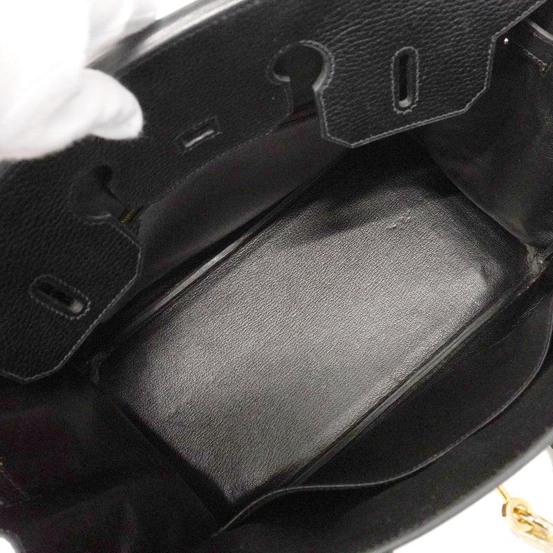 【6kd3878】エルメス ハンドバッグ バーキン35 アルデンヌ ブラック ゴールド金具 □G刻印【中古】レディース