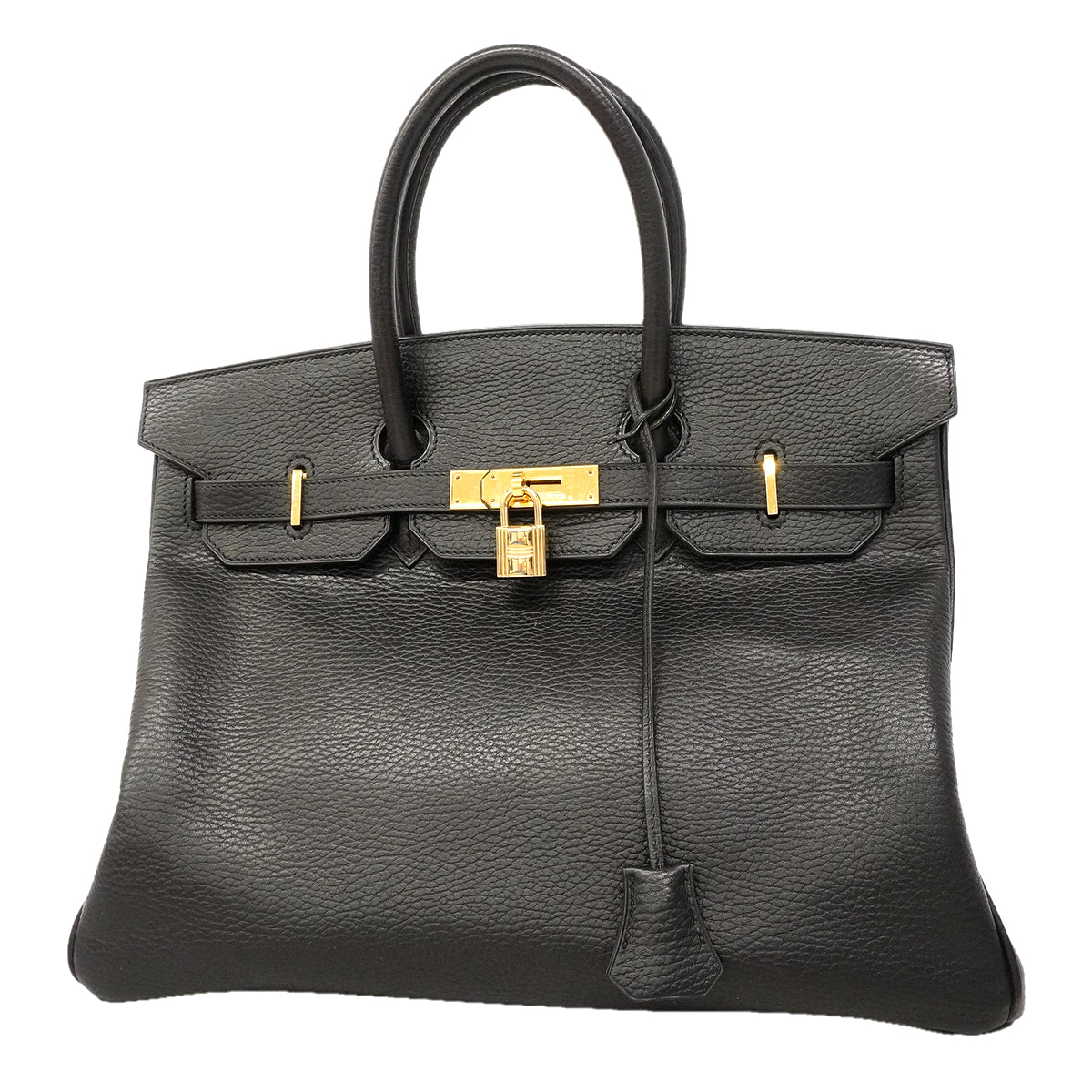 【6kd3878】エルメス ハンドバッグ バーキン35 アルデンヌ ブラック ゴールド金具 □G刻印【中古】レディース
