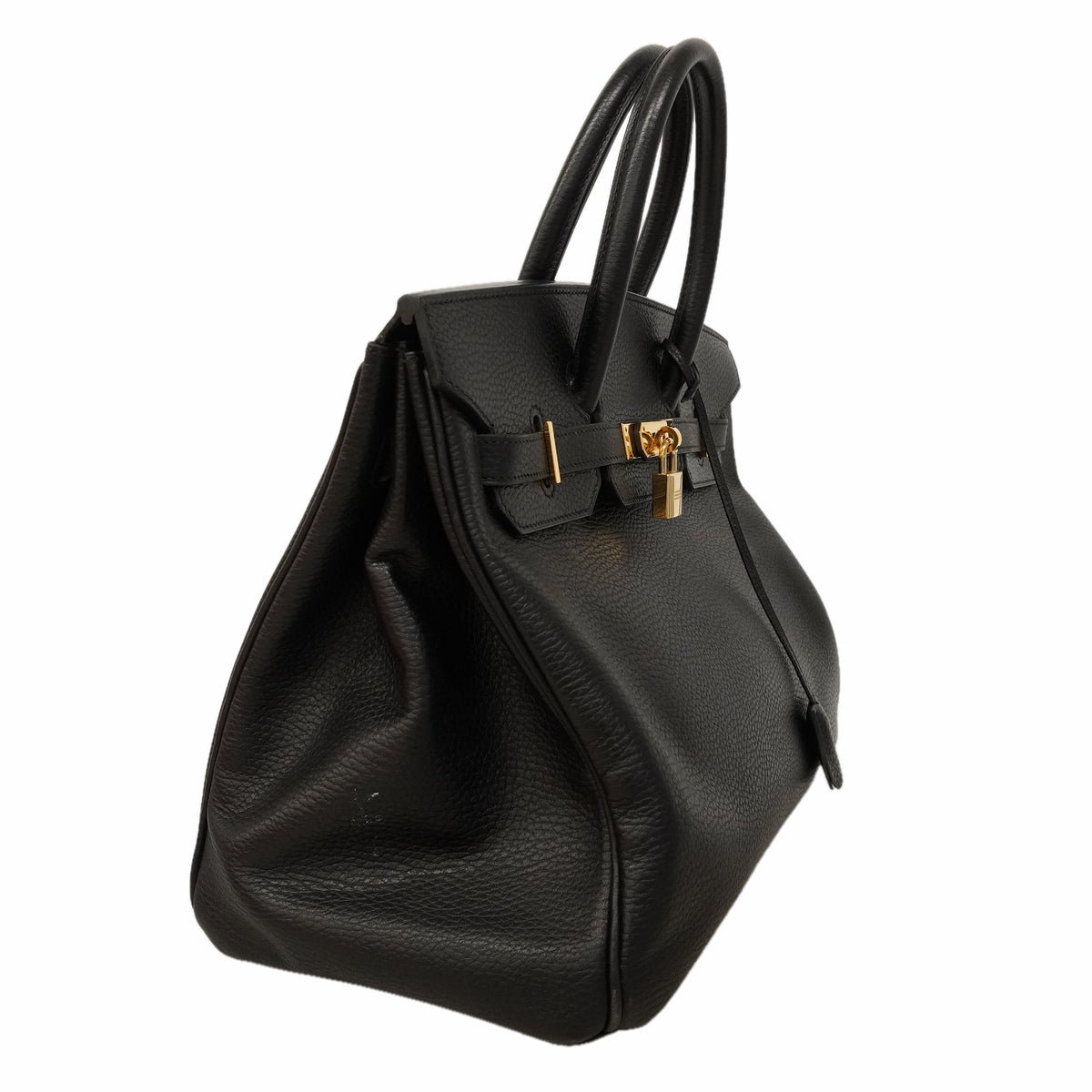 【6kd3878】エルメス ハンドバッグ バーキン35 アルデンヌ ブラック ゴールド金具 □G刻印【中古】レディース