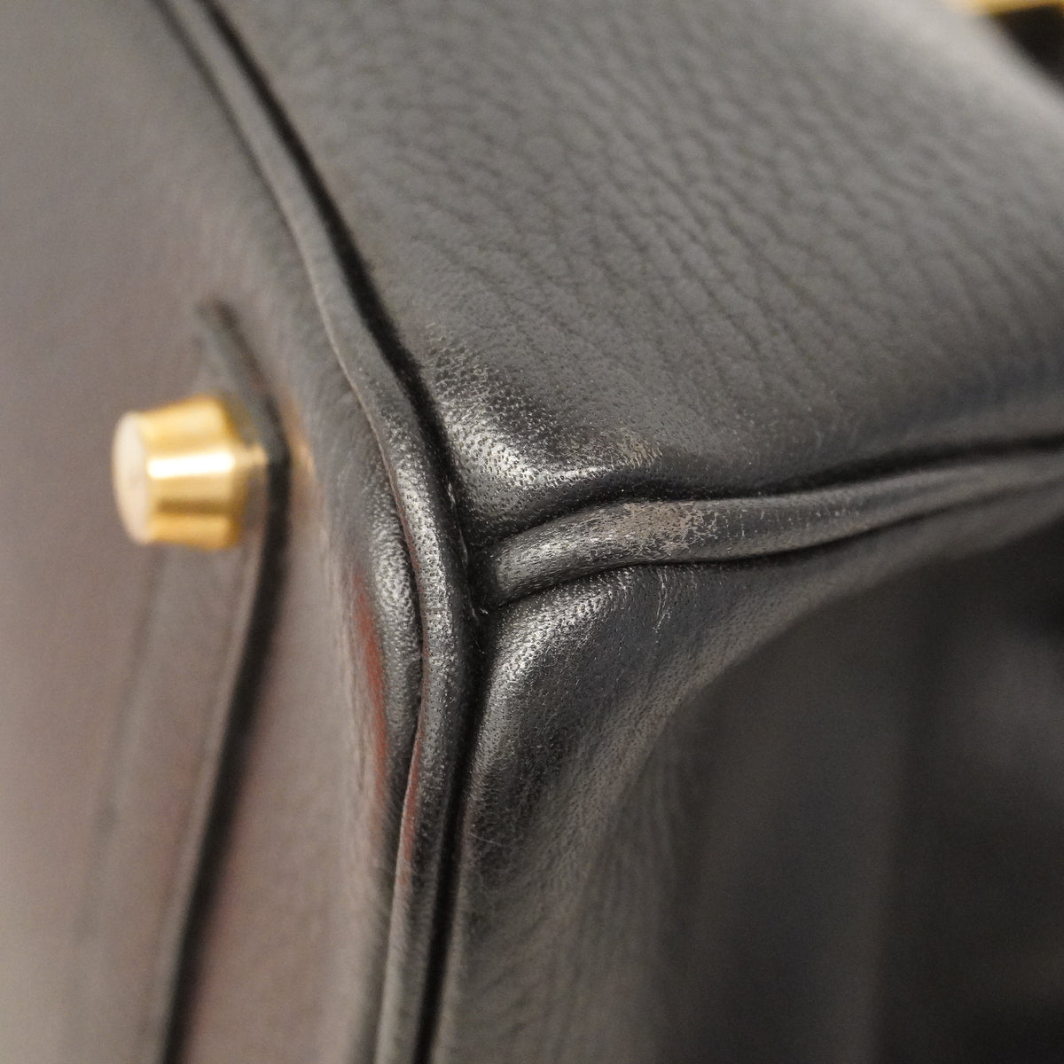 【6kd3878】エルメス ハンドバッグ バーキン35 アルデンヌ ブラック ゴールド金具 □G刻印【中古】レディース