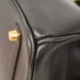 【6kd3878】エルメス ハンドバッグ バーキン35 アルデンヌ ブラック ゴールド金具 □G刻印【中古】レディース