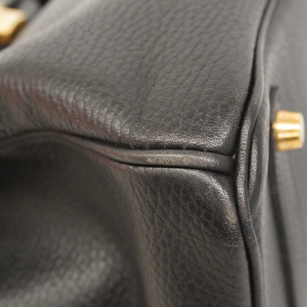 【6kd3878】エルメス ハンドバッグ バーキン35 アルデンヌ ブラック ゴールド金具 □G刻印【中古】レディース