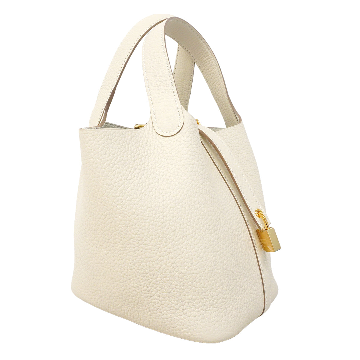 【6kd3879】エルメス ハンドバッグ ピコタンロックPM トリヨンクレマンス クレ ゴールド金具 G刻印【中古】レディース