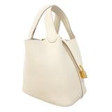 【6kd3879】エルメス ハンドバッグ ピコタンロックPM トリヨンクレマンス クレ ゴールド金具 G刻印【中古】レディース