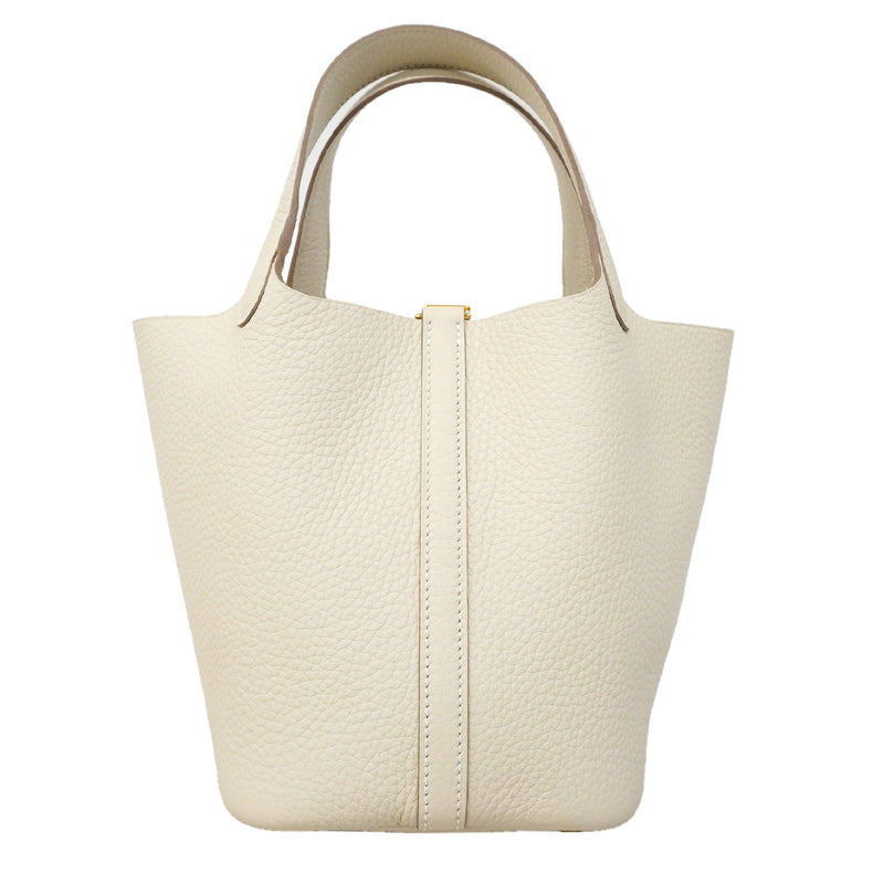 【6kd3879】エルメス ハンドバッグ ピコタンロックPM トリヨンクレマンス クレ ゴールド金具 G刻印【中古】レディース