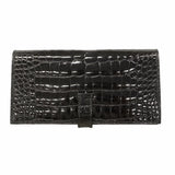 【6kd3881】エルメス 長財布 ベアンスフレ アリゲーター ブラック シルバー金具 □J刻印【中古】メンズ レディース ユニセックス