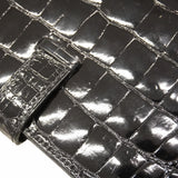 【6kd3881】エルメス 長財布 ベアンスフレ アリゲーター ブラック シルバー金具 □J刻印【中古】メンズ レディース ユニセックス