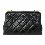 【6kd3887】シャネル ショルダーバッグ マトラッセ チェーンショルダー パテントレザー ブラック ゴールド金具【中古】レディース