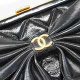 【6kd3887】シャネル ショルダーバッグ マトラッセ チェーンショルダー パテントレザー ブラック ゴールド金具【中古】レディース