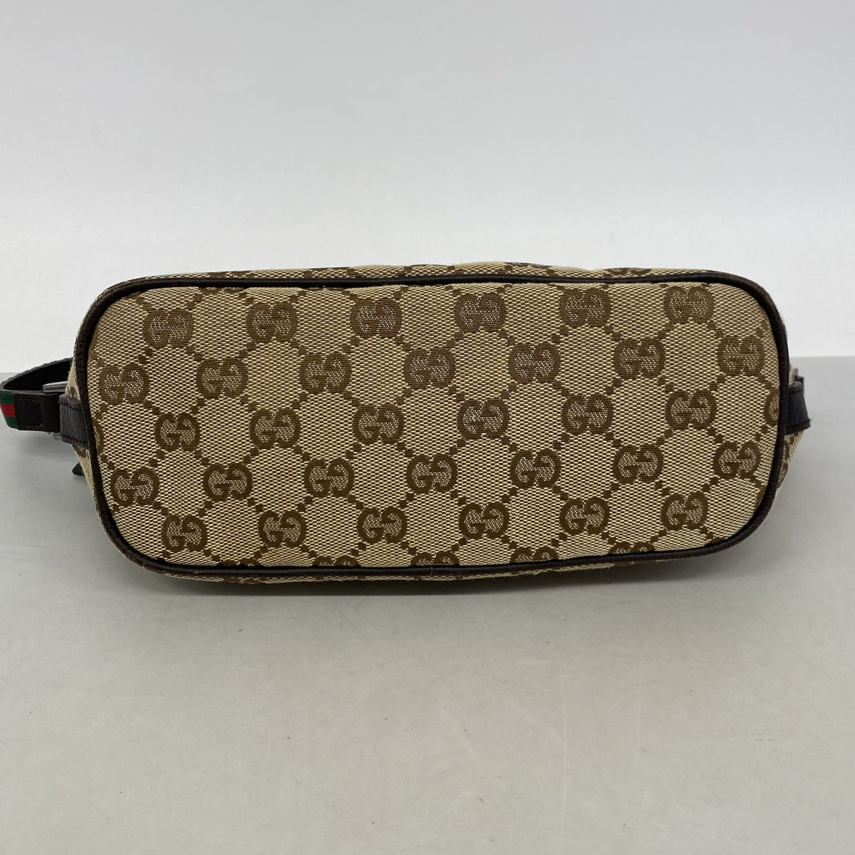 【6kd3892】グッチ ハンドバッグ GGキャンバス/シェリーライン 141809 キャンバス ベージュ シルバー金具【中古】レディース