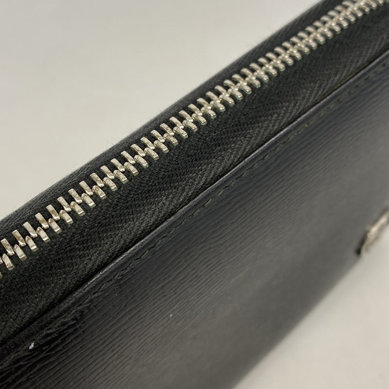 【6kd3893】グッチ 長財布 インターロッキングG 408801 レザー ブラック シルバー金具【中古】メンズ