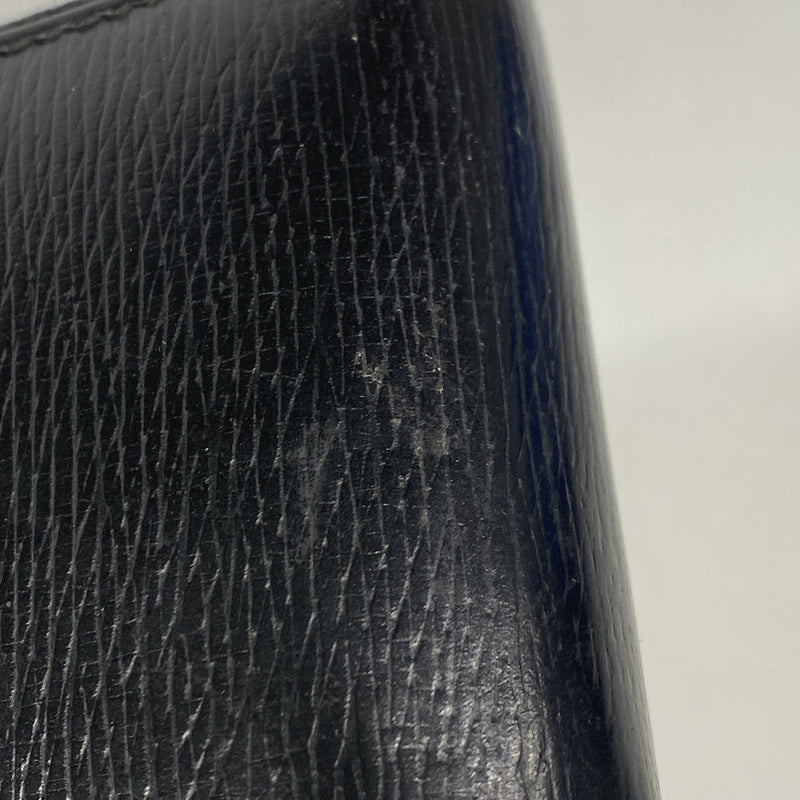 【6kd3893】グッチ 長財布 インターロッキングG 408801 レザー ブラック シルバー金具【中古】メンズ