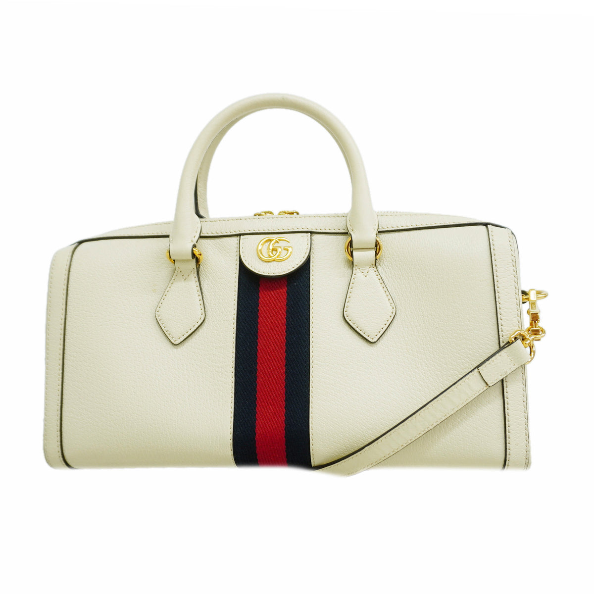 【6kd3913】グッチ ハンドバッグ オフィディア 524532 レザー ホワイト ゴールド金具 2wayバッグ【中古】レディース