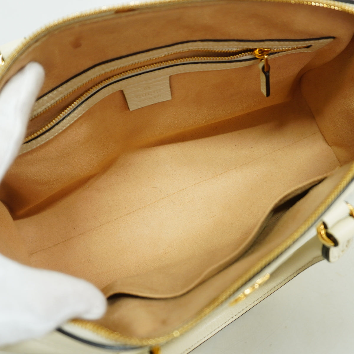 【6kd3913】グッチ ハンドバッグ オフィディア 524532 レザー ホワイト ゴールド金具 2wayバッグ【中古】レディース