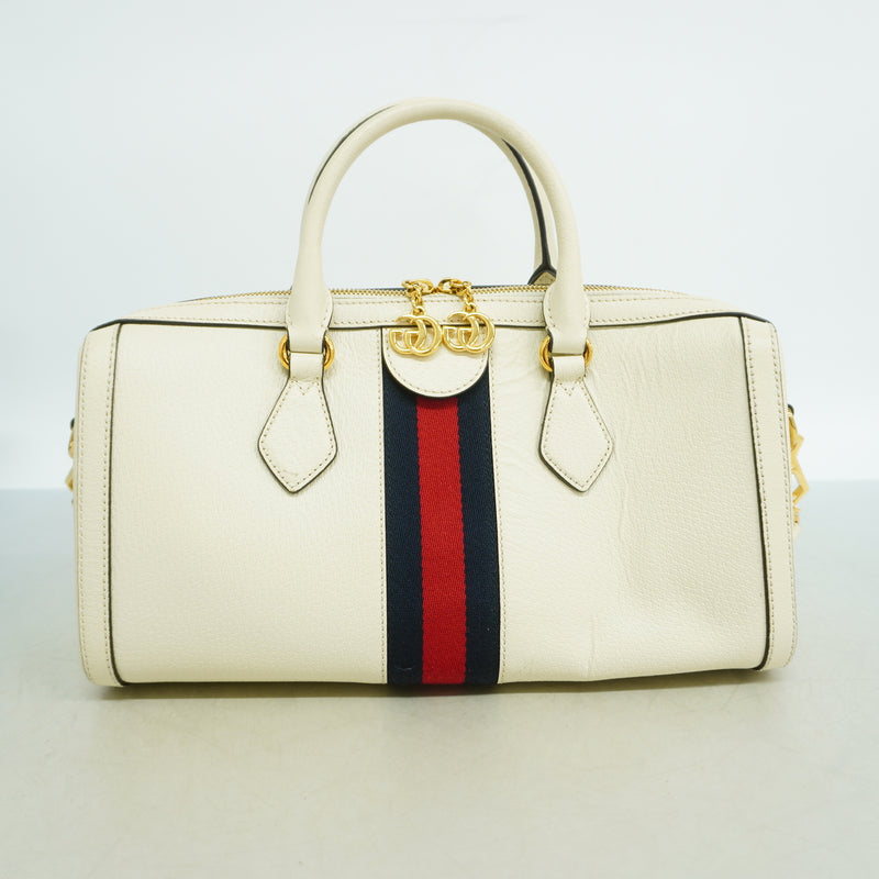 【6kd3913】グッチ ハンドバッグ オフィディア 524532 レザー ホワイト ゴールド金具 2wayバッグ【中古】レディース