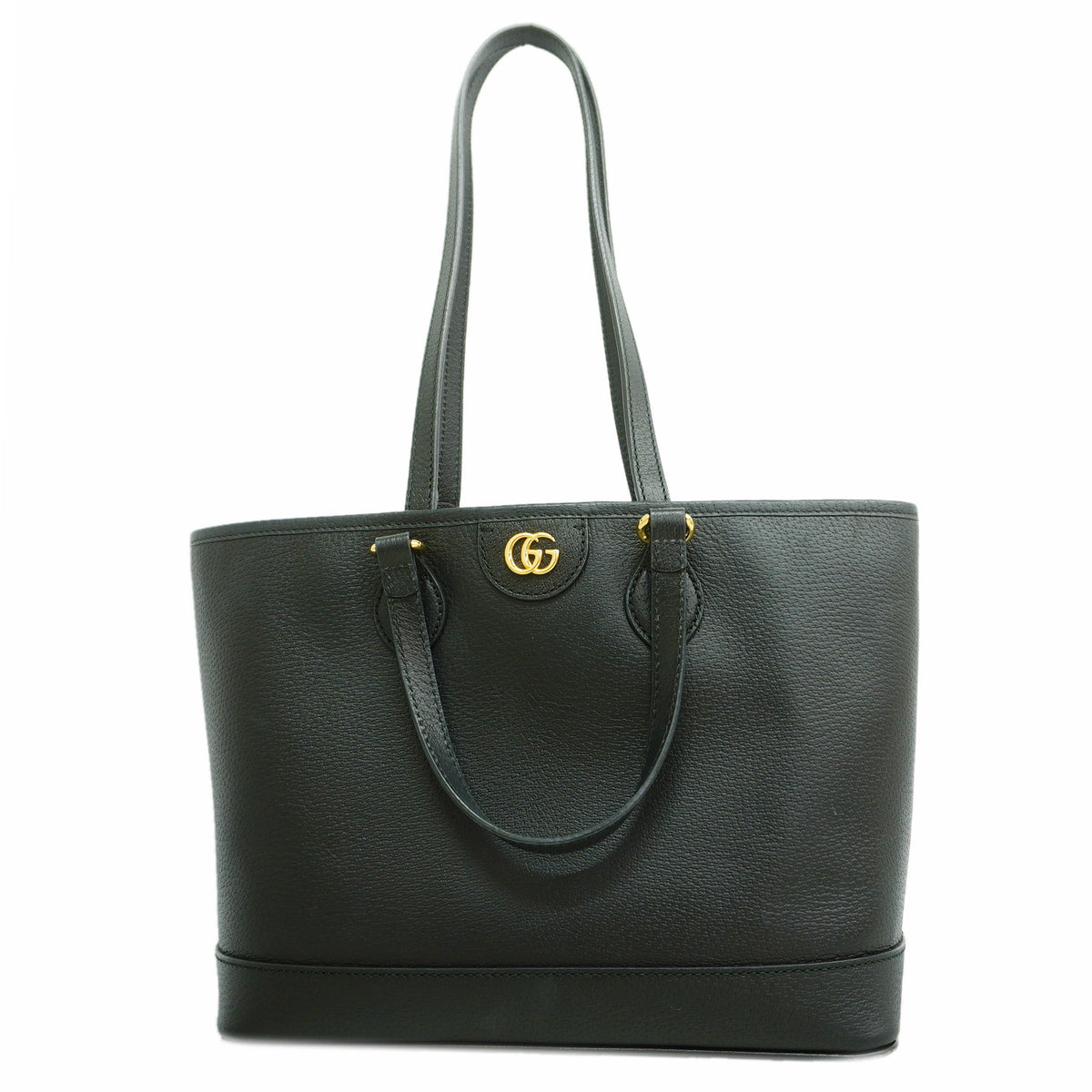 【6kd3914】グッチ トートバッグ GGマーモント 765043 レザー ブラック ゴールド金具【中古】レディース
