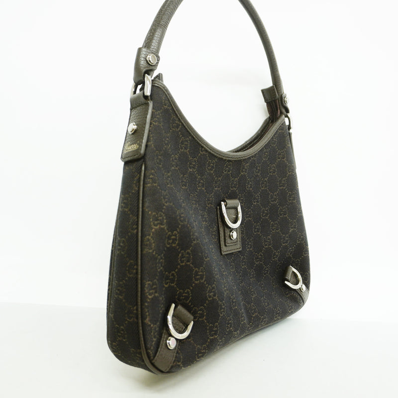 【6kd3916】グッチ ショルダーバッグ GGキャンバス 268637 キャンバス ダークブラウン シルバー金具【中古】レディース