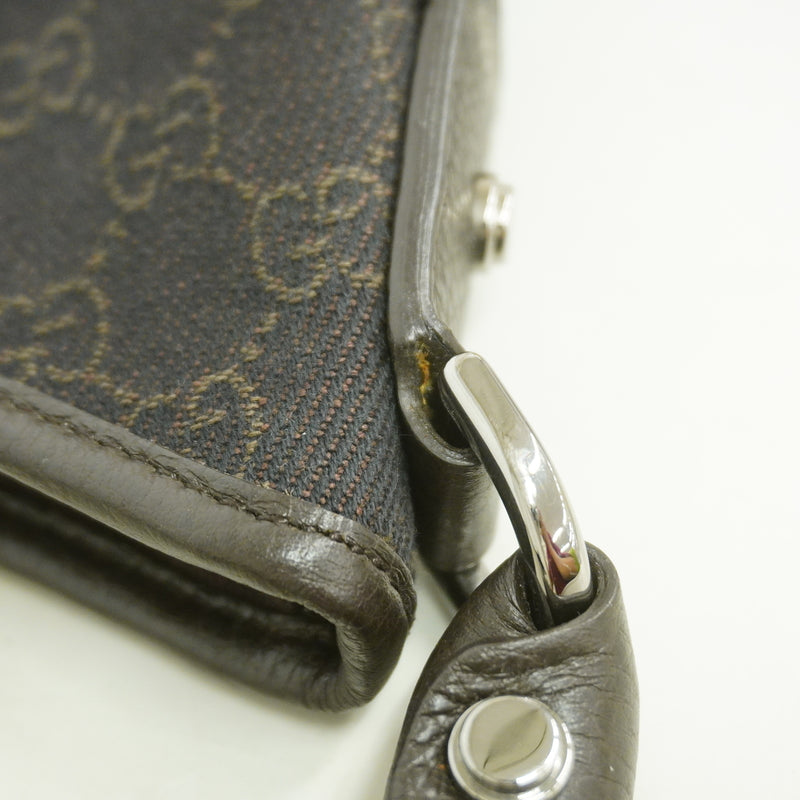 【6kd3916】グッチ ショルダーバッグ GGキャンバス 268637 キャンバス ダークブラウン シルバー金具【中古】レディース