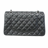 【6kd3917】シャネル ショルダーバッグ マトラッセ Wフラップ Wチェーン ラムスキン ブラック シルバー金具【中古】レディース