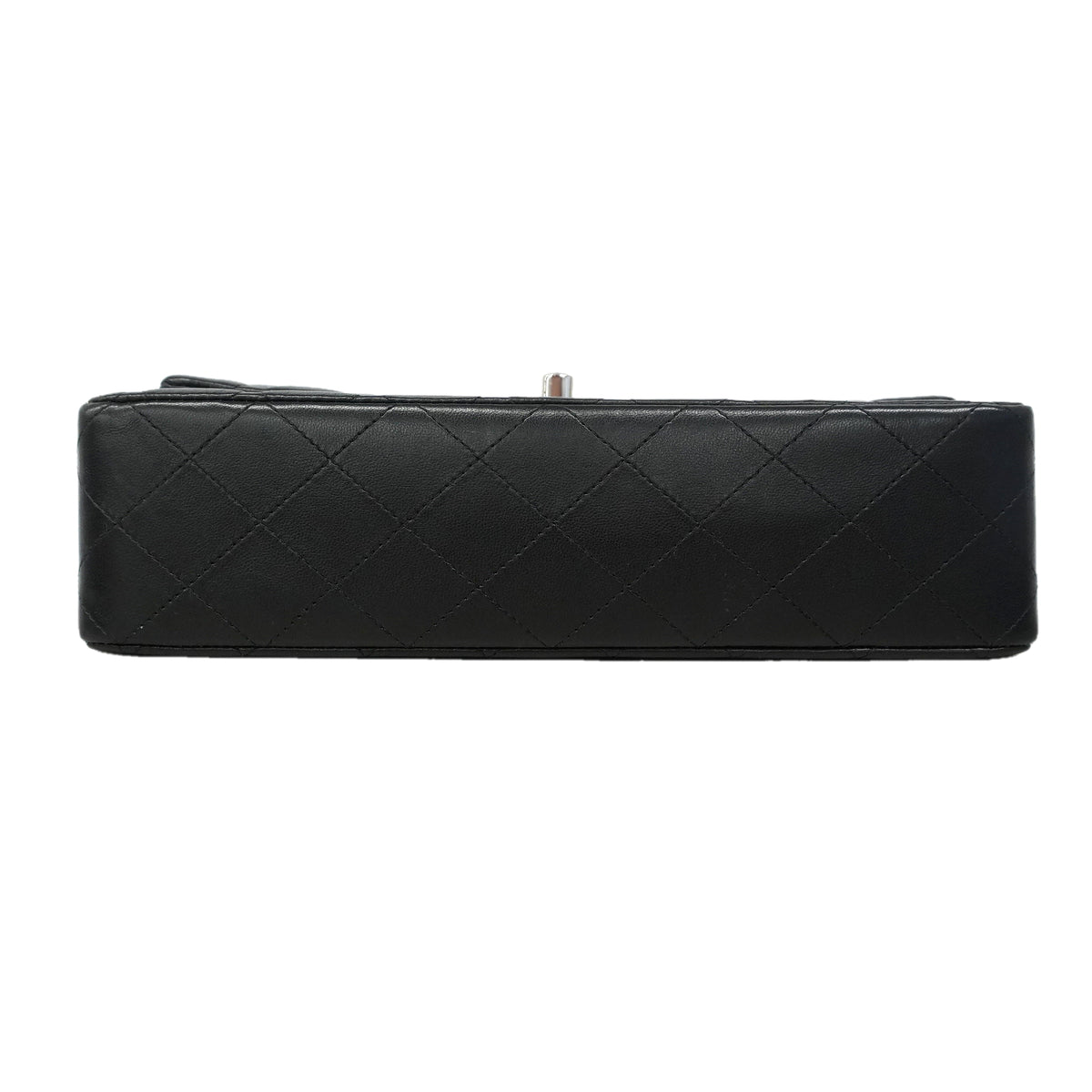 【6kd3917】シャネル ショルダーバッグ マトラッセ Wフラップ Wチェーン ラムスキン ブラック シルバー金具【中古】レディース