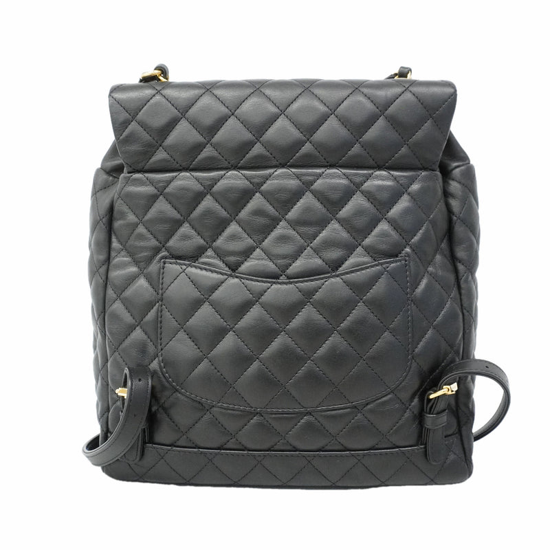 【6kd3918】シャネル リュック・デイパック マトラッセ ラムスキン ブラック ゴールド金具【中古】レディース