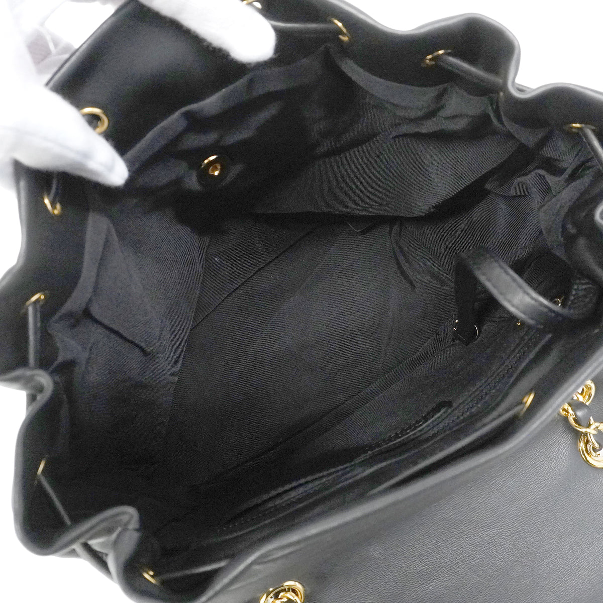 【6kd3918】シャネル リュック・デイパック マトラッセ ラムスキン ブラック ゴールド金具【中古】レディース