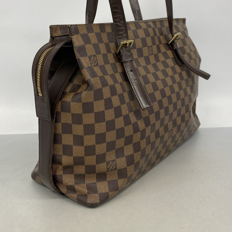 【6kd3922】ルイヴィトン トートバッグ ダミエ チェルシー N51119 エベヌ【中古】レディース