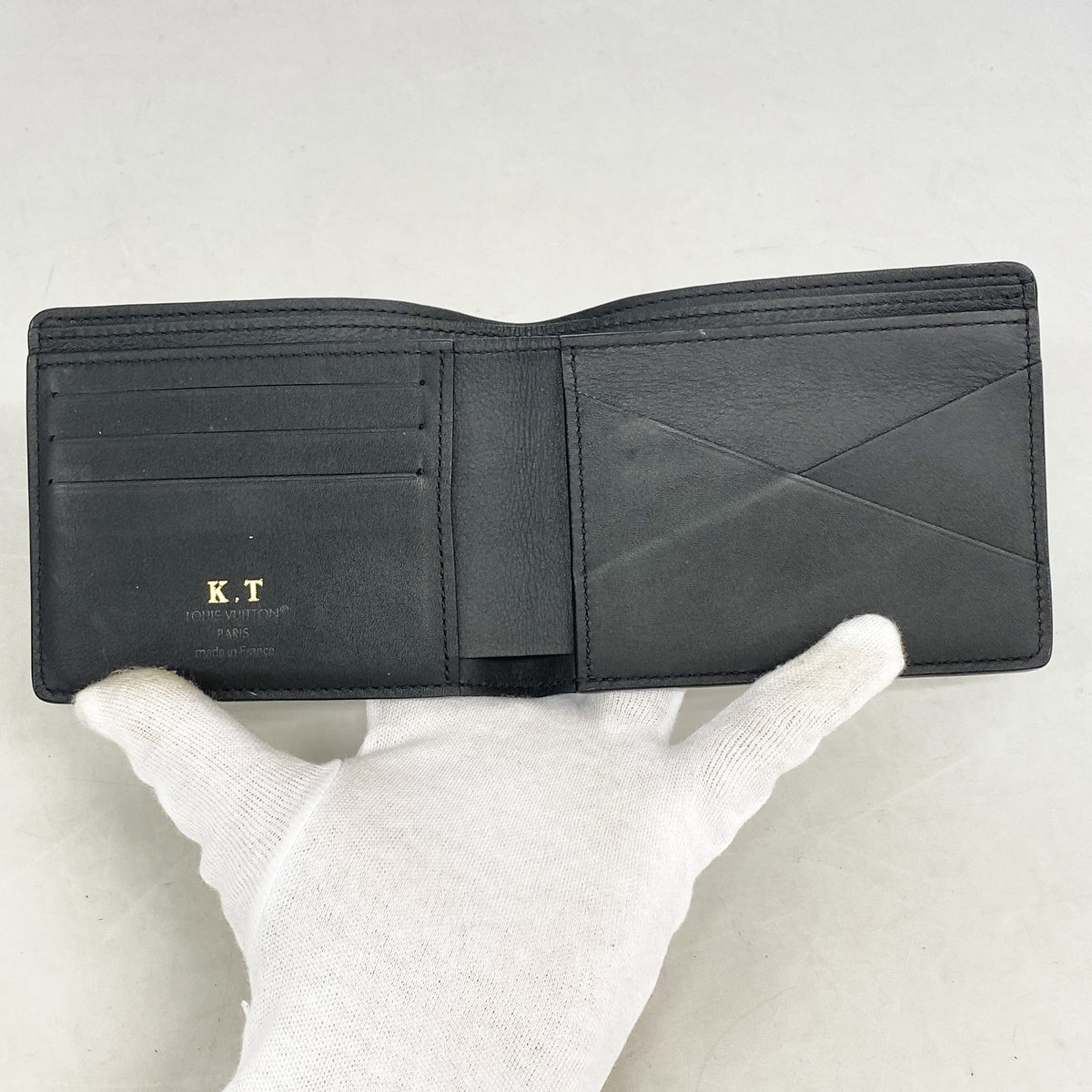 【6kd3941】ルイヴィトン 札入れ モノグラム･シャドウ ポルトフォイユミュルティプル M6290 ブラック【中古】メンズ