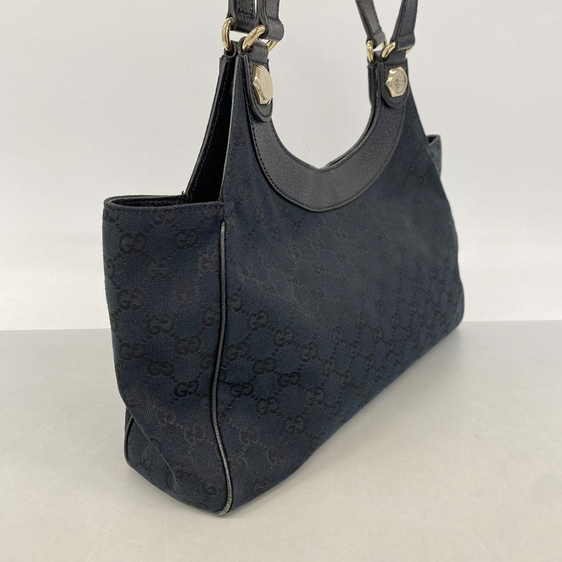 【6kd3950】グッチ ショルダーバッグ GGキャンバス 154982 キャンバス ブラック シャンパンゴールド金具【中古】レディース