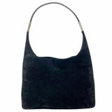 【6kd3951】グッチ ショルダーバッグ 001 3192 スウェード ブラック シルバー金具【中古】レディース